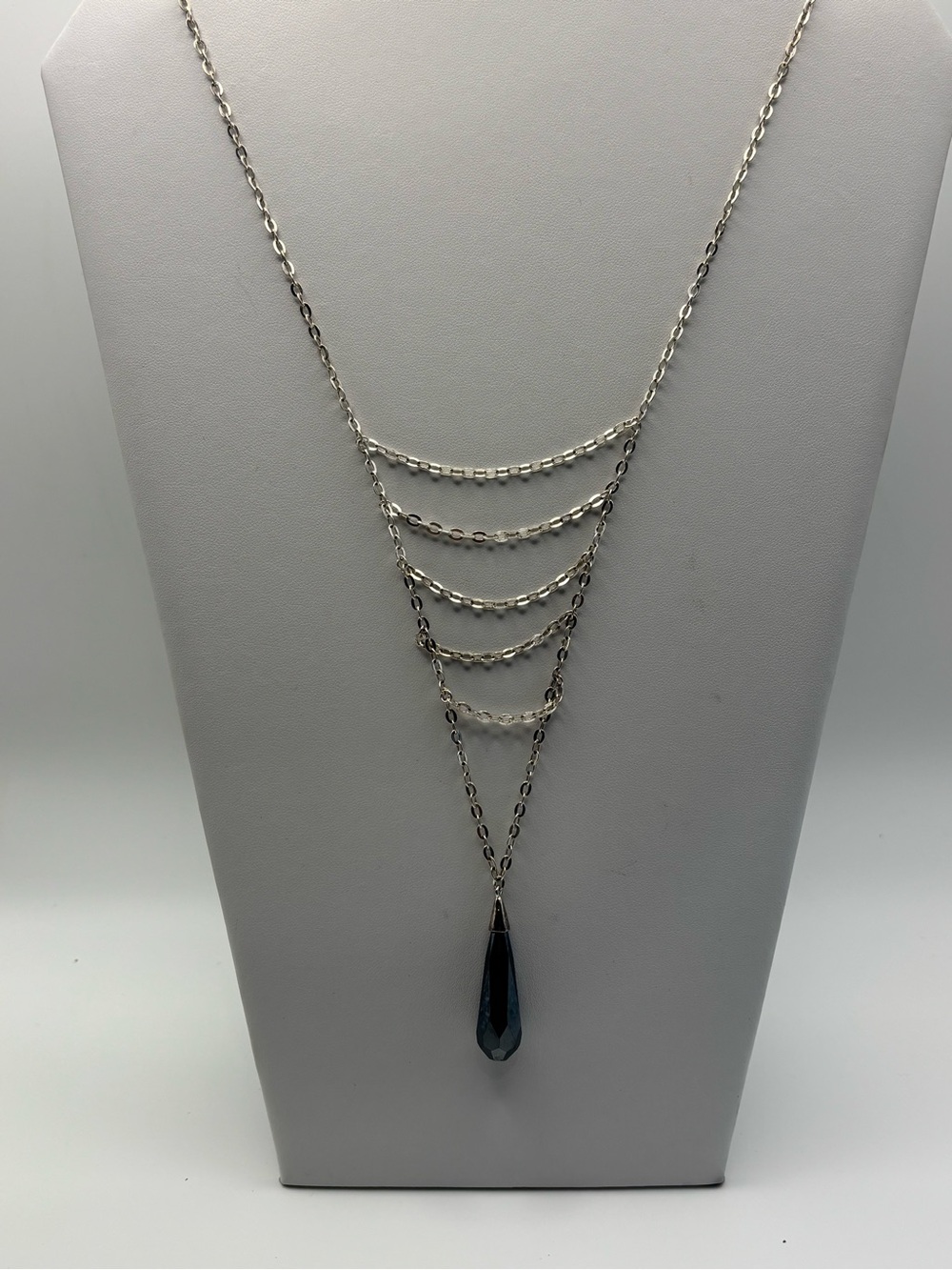 Vintage Silpada Necklace with Gray Teardrop Pendant
